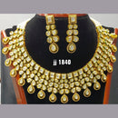 Jain Jewellers Gold Plated Kundan Stone Necklace Set