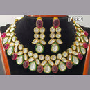 Jain Jewellers Gold Plated Kundan Stone Necklace Set