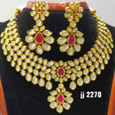 Jain Jewellers Gold Plated Kundan Stone Necklace Set
