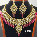 Jain Jewellers Gold Plated Kundan Stone Necklace Set