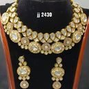 Jain Jewellers Gold Plated Kundan Stone Necklace Set