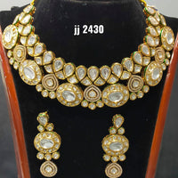Jain Jewellers Gold Plated Kundan Stone Necklace Set