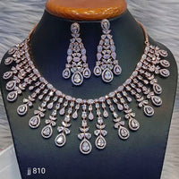 Jain Jewellers American Diamond Necklace Set - 11062503
