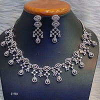 Jain Jewellers American Diamond Necklace Set - 11062504