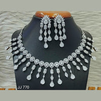 Jain Jewellers American Diamond Necklace Set - 11062507
