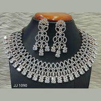 Jain Jewellers American Diamond Necklace Set - 11062519