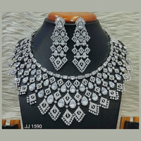 Jain Jewellers American Diamond Necklace Set - 11062522