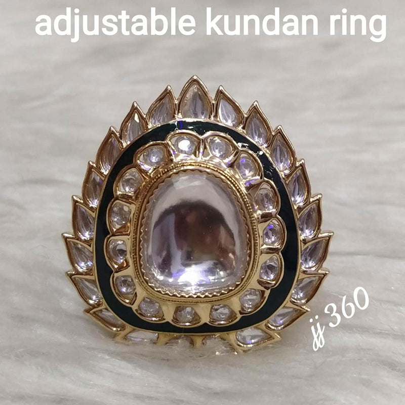 Jain Jewellers Kundan Stone Adjustable Ring - 11062590