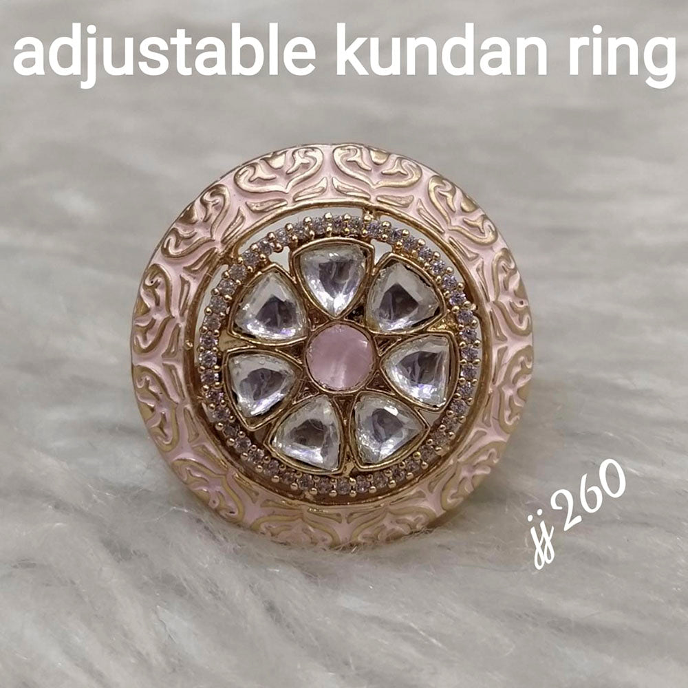 Jain Jewellers Kundan Stone Adjustable Ring - 11062591