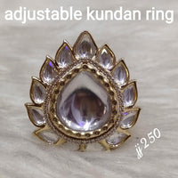 Jain Jewellers Kundan Stone Adjustable Ring - 11062592