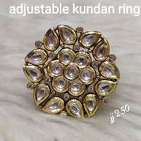 Jain Jewellers Kundan Stone Adjustable Ring - 11062596