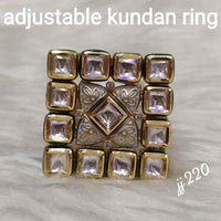 Jain Jewellers Kundan Stone Adjustable Ring - 11062597