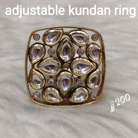 Jain Jewellers Kundan Stone Adjustable Ring - 11062598