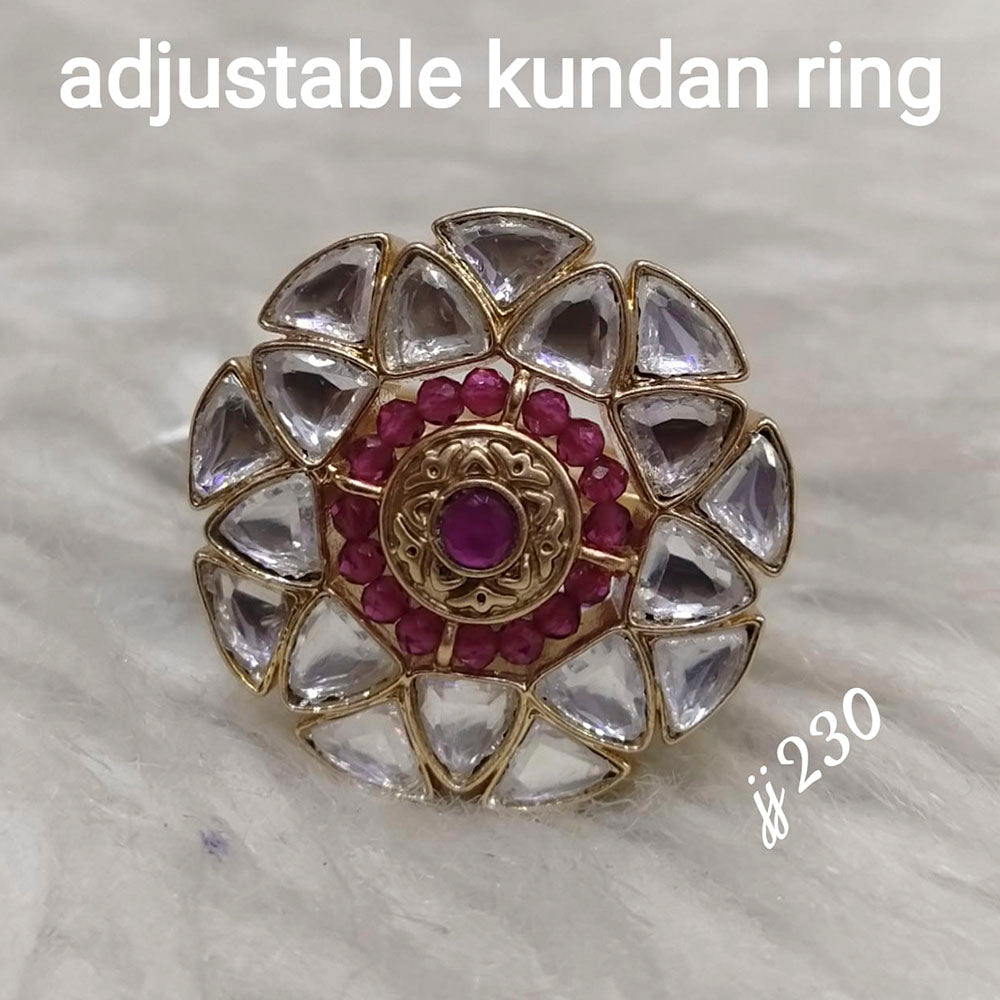 Jain Jewellers Kundan Stone Adjustable Ring - 11062601