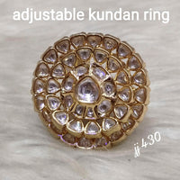 Jain Jewellers Kundan Stone Adjustable Ring - 11062602