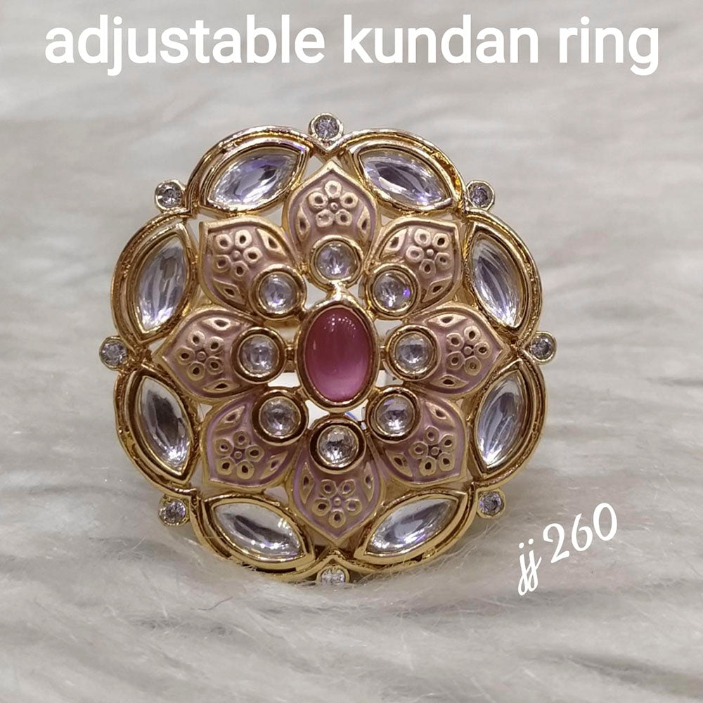 Jain Jewellers Kundan Stone Adjustable Ring - 11062603