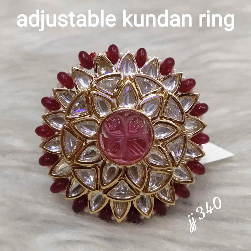 Jain Jewellers Kundan Stone Adjustable Ring - 11062604