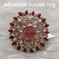 Jain Jewellers Kundan Stone Adjustable Ring - 11062604