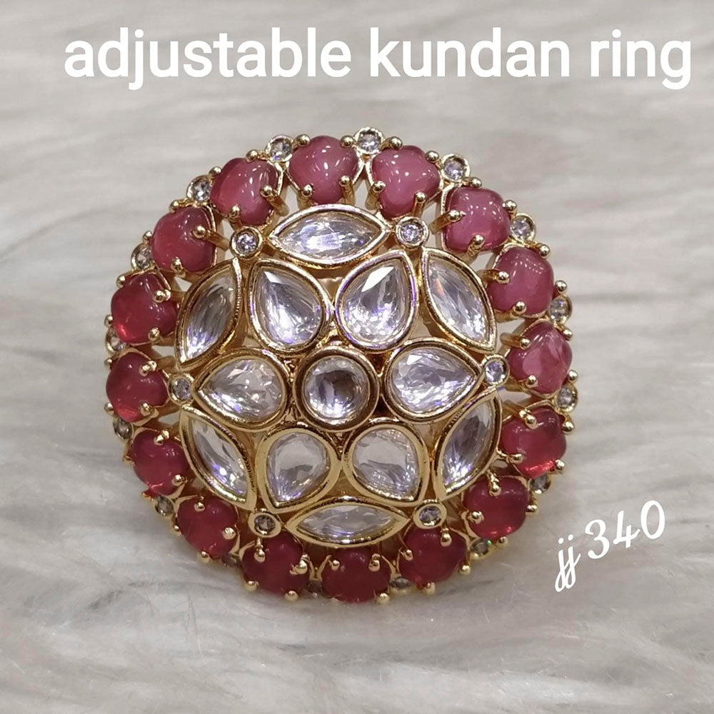Jain Jewellers Kundan Stone Adjustable Ring - 11062605