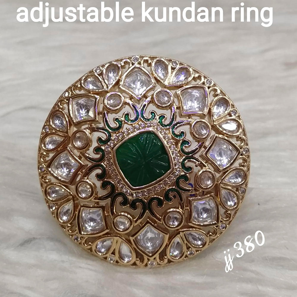 Jain Jewellers Kundan Stone Adjustable Ring - 11062607