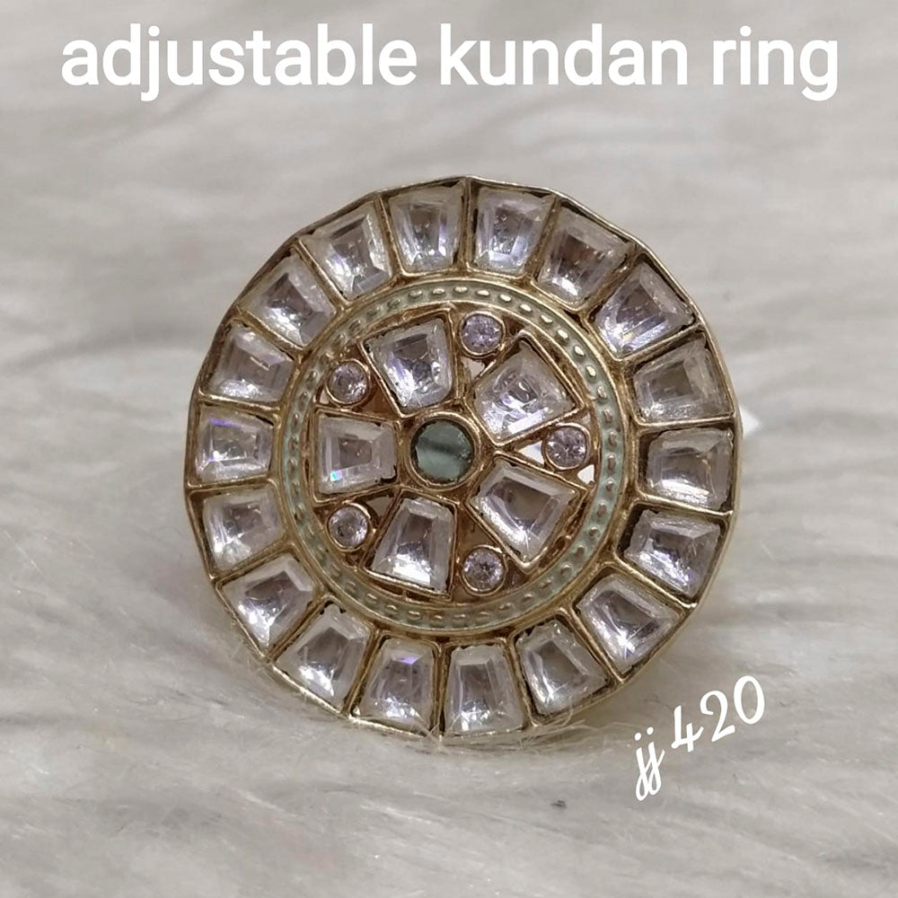 Jain Jewellers Kundan Stone Adjustable Ring - 11062609
