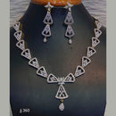 Jain Jewellers Gold Plated American Diamond Necklace Set - 11062635