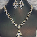 Jain Jewellers Gold Plated American Diamond Necklace Set - 11062641