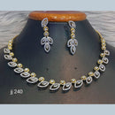 Jain Jewellers Gold Plated American Diamond Necklace Set - 11062642