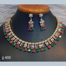 Jain Jewellers Gold Plated American Diamond Necklace Set - 11062646