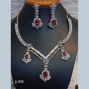 Jain Jewellers Gold Plated American Diamond Necklace Set - 11062647