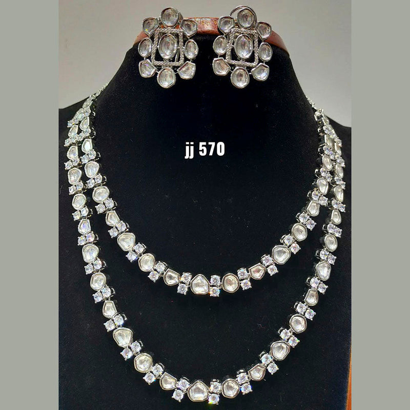 Jain Jewellers American Diamond Necklace Set - 11062733