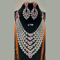 Jain Jewellers American Diamond Necklace Set - 11062742
