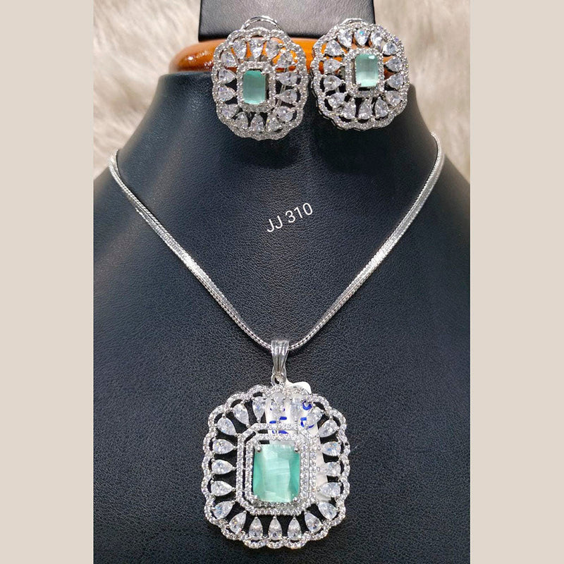 Jain Jewellers American Diamond Pendant Set - 11062751