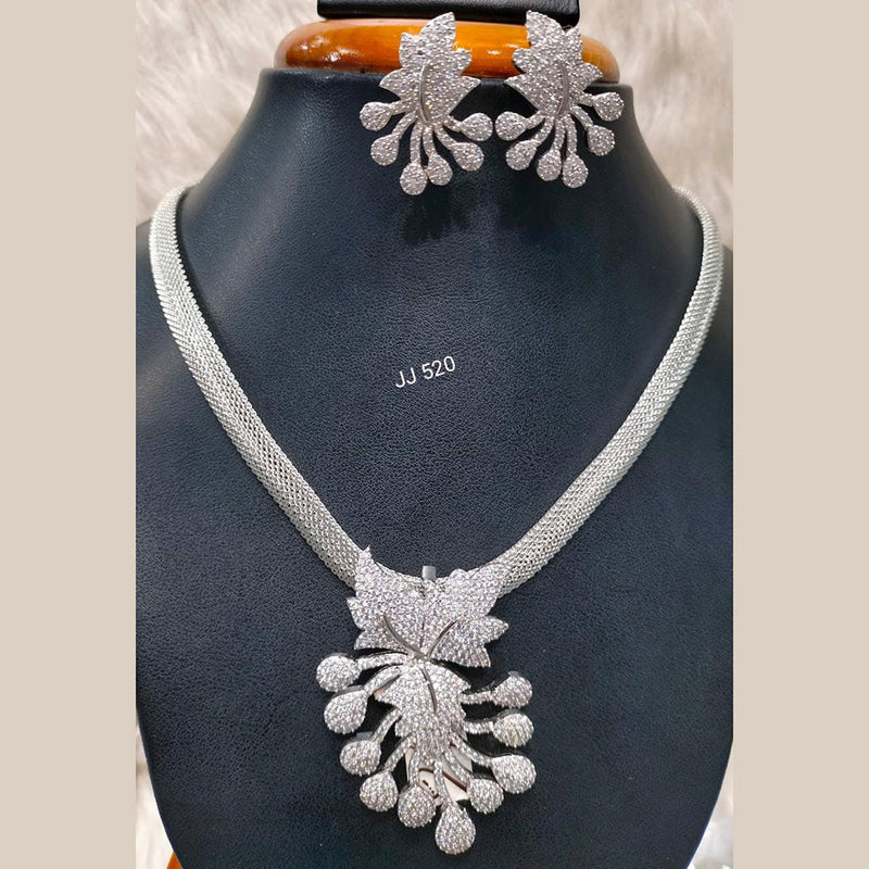 Jain Jewellers American Diamond Pendant Set - 11062753