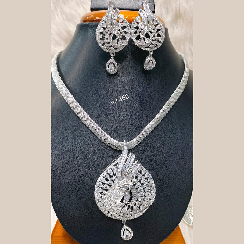 Jain Jewellers American Diamond Pendant Set - 11062755
