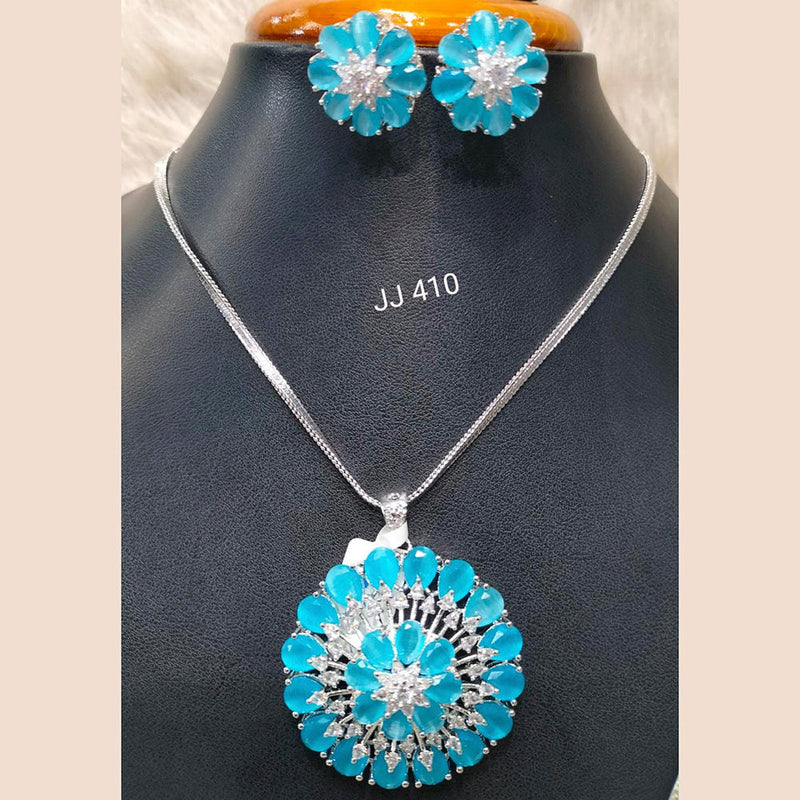 Jain Jewellers American Diamond Pendant Set - 11062757