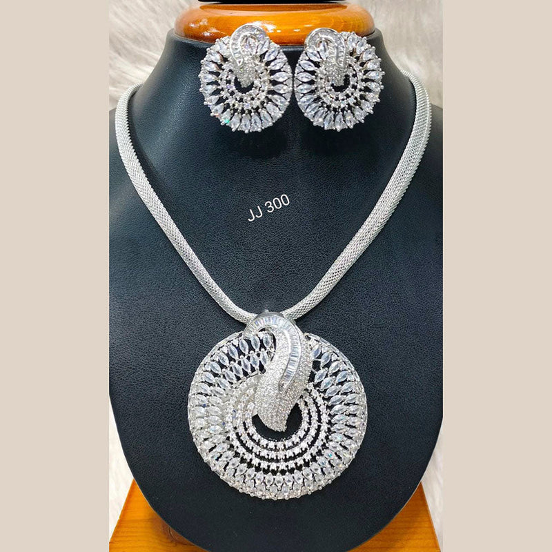 Jain Jewellers American Diamond Pendant Set - 11062761