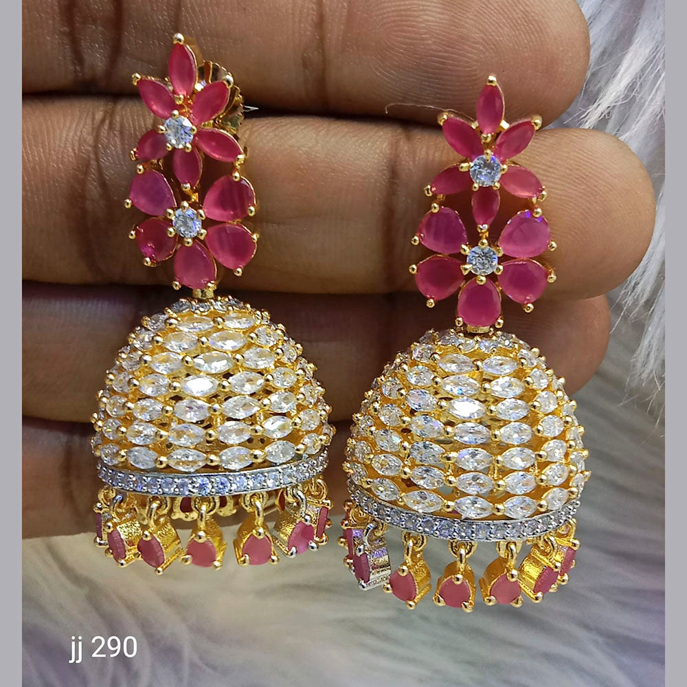 Jain Jewellers Ad Stone Jhumkis Earrings - 11062775