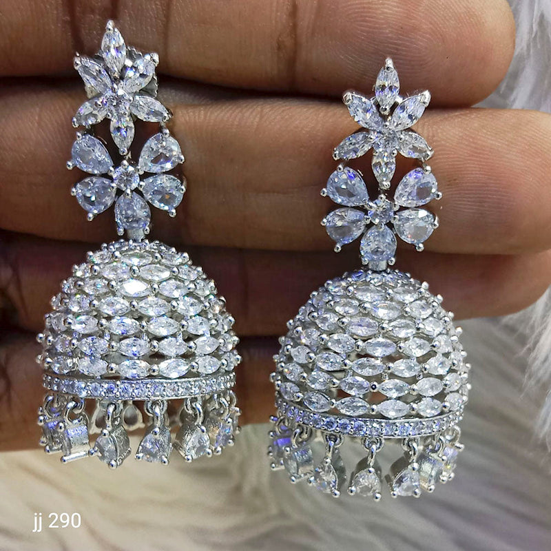 Jain Jewellers Ad Stone Jhumkis Earrings - 11062776