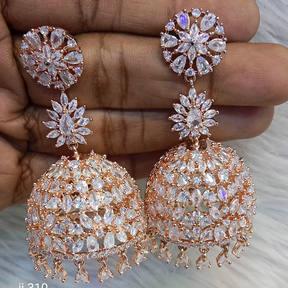 Jain Jewellers Ad Stone Jhumkis Earrings - 11062779