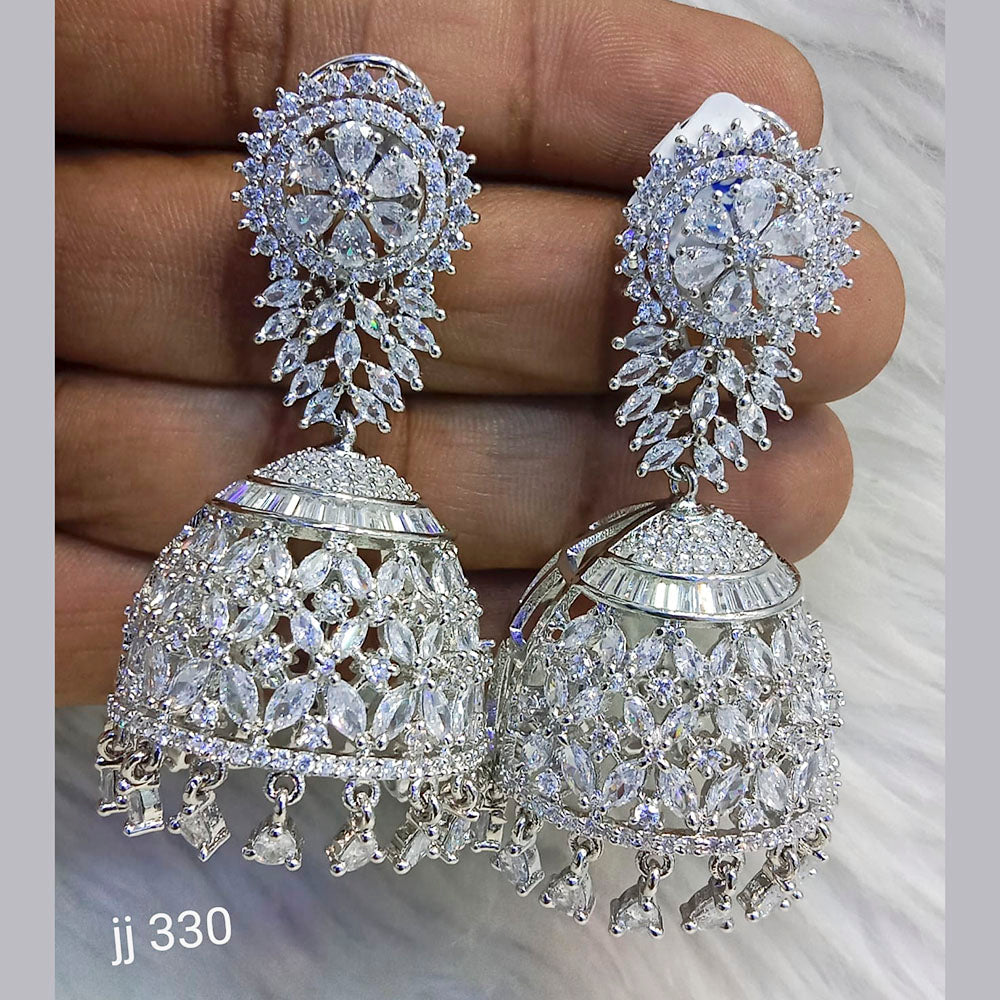 Jain Jewellers Ad Stone Jhumkis Earrings - 11062780