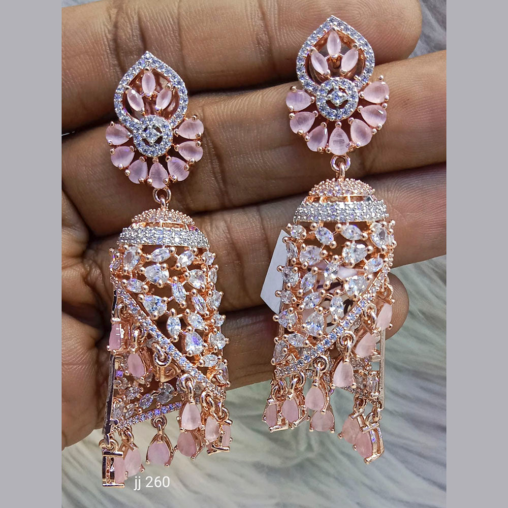 Jain Jewellers Ad Stone Jhumkis Earrings - 11062781