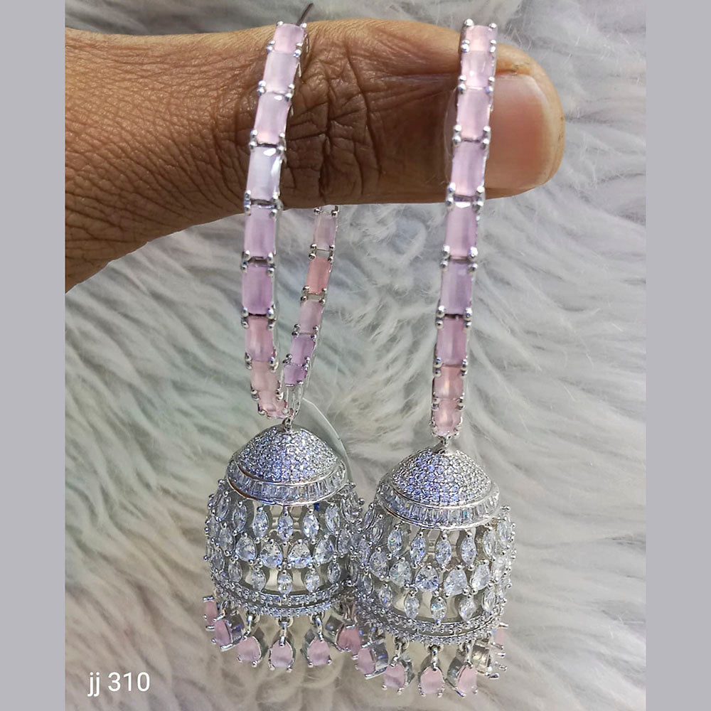 Jain Jewellers Ad Stone Jhumkis Earrings - 11062787