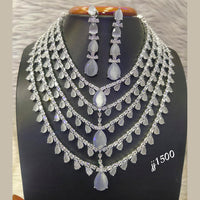 Jain Jewellers Gold Plated American Diamond Necklace Set
