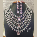 Jain Jewellers Gold Plated American Diamond Necklace Set