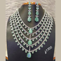 Jain Jewellers Gold Plated American Diamond Necklace Set