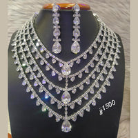 Jain Jewellers Gold Plated American Diamond Necklace Set