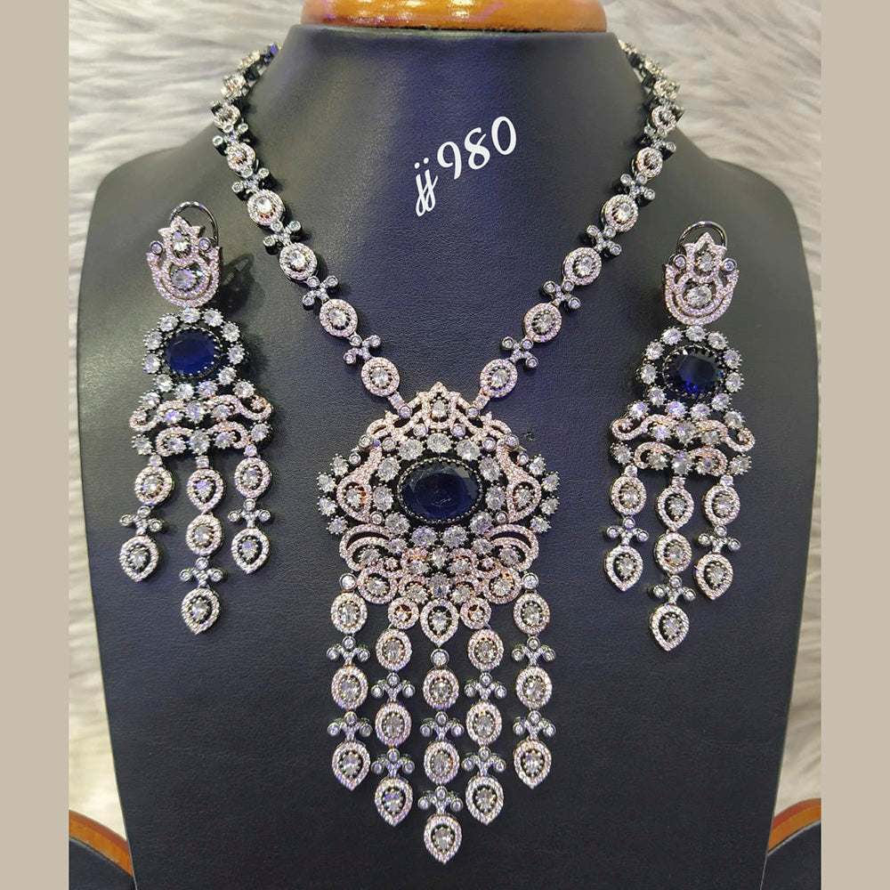 Jain Jewellers Gold Plated American Diamond Necklace Set