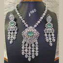 Jain Jewellers Gold Plated American Diamond Necklace Set