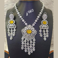 Jain Jewellers Gold Plated American Diamond Necklace Set